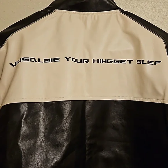 Men's  NWOT Jie Shan Nuo Yi Street Racing Suit Biker Jacket, PU Motorcycle - Picture 6 of 7